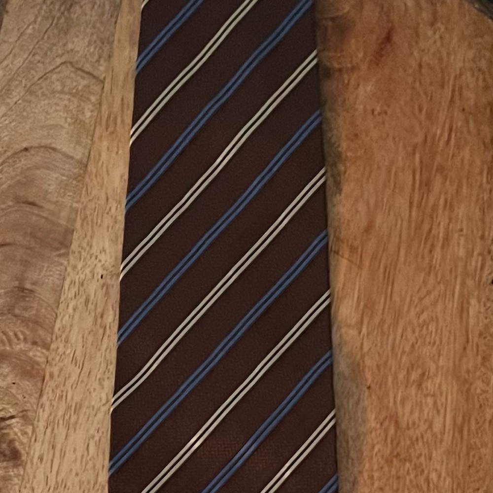 JOSEPH A. BANK MEN’S BROWN, CREME, & ROYAL BLUE 100% SILK NECKTIE/EXTRAVAGANT!!